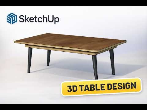 How to make a Simple Table | Beginners Friendly | Sketchup 2026 (Free Version)