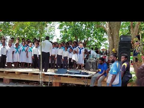 Emirau SDA Youth Choir singing during 47 PNG independence celebrations at Panapai Village in Kavieng