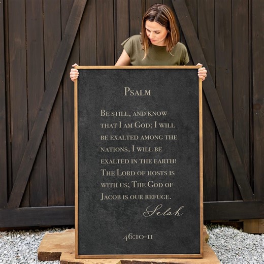 Psalm 46: Vintage Bible Verse Art on Framed Cotton Canvas | F709 - Etsy