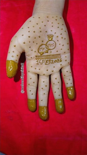 Easy Mehendi Design🌿 #mehndi #valentinesday #couplegoal #couplerings #heena #shortsviral #diy #art