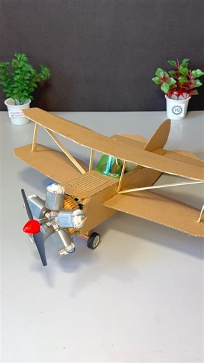 ✅ Mini 5-Cylinder Radial Engine Biplanes #electric #diy #shorts