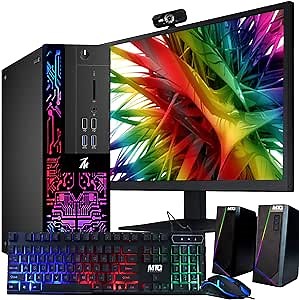 TechMagnet Computer Desktop PC, Intel Core i3-6100, Siwa 6, 8GB RAM, 240GB SSD (Fast Boot), 2TB HDD, New MTG 22 inch Monitor, Web Cam, RGB Speakers Keyboard Mouse, Windows 11 (Renewed)