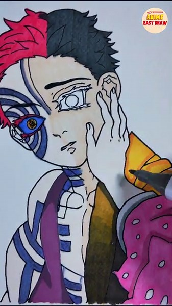 How to Draw Akaza Step by Step Tutorial | Demon Slayer Fan Art | Anime Easy Draw