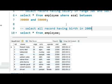 BETWEEN & NOT BETWEEN Operator in MySQL | Examples & Explanation (Hindi)