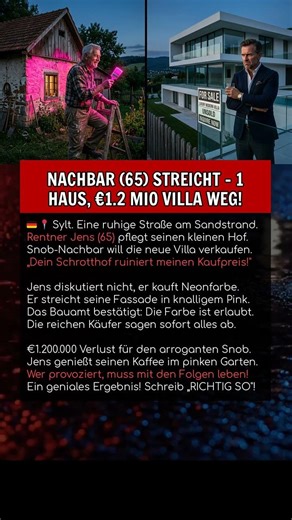 NACHBAR (65) STREICHT – 1 HAUS, €1.2 MIO VILLA WEG!