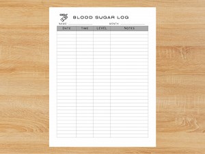Printable and Fillable Blood Sugar Log Sheet - Etsy