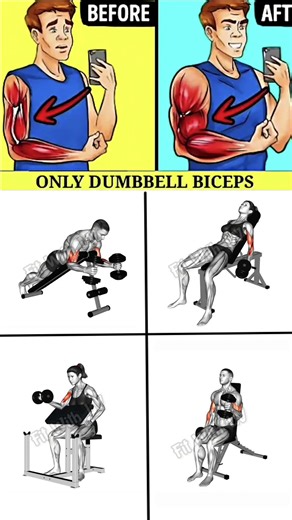 ✅🤯 Get Peak Biceps With Dumbbells Only #biceps #bicepsworkout #gymworkout #fitneess