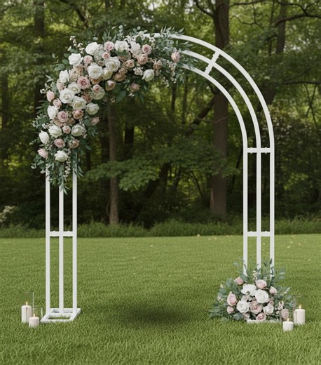 Large Metal Wedding Arch – 102" White Heavy Duty Backdrop Frame for Ceremony, Garden, Party and Event Decor - Etsy