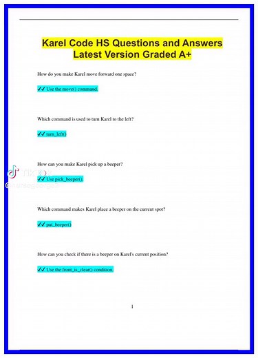 Karel Code HS Questions and Answers Revealed