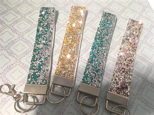 BLING RHINESTONE KEYCHAIN - Wristlet Keyfob - Bling Lovers Gift- Rhinestone Key Fob - Etsy