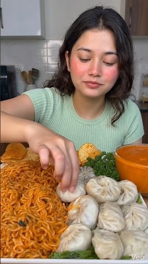ASMR Mukbang Eating Chowmein, Chips & Momos 🍜🥟🥔🔥 | Viral Eating Challenge | Satisfying ASMR #momos
