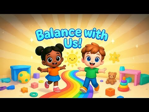 🤾‍♂️ Balance Beam Song for Kids | Step by Step Movement & Fun Actions | Preschool Nursery Rhyme