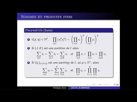 Calcul algébrique - Notations et propriétés