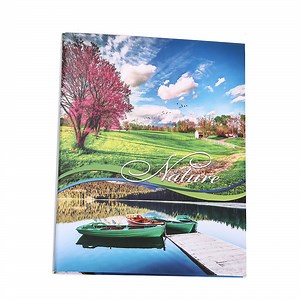 [Hot Item] 40mm Wide A4 O Ring Binder File Folder with Hard Paper Covers File Organizer Binder Wallet with Exotic Scenery Design for Office School Home Supplies
