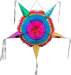 Mexican Piñata (X-Large 36 inches) - Authentic Handmade Foldable Large Pinata for Birthday Party - Piñatas para Cumpleaños - Fiesta Piniata - Mexican Star Pinata - Cinco de Mayo Pinatas