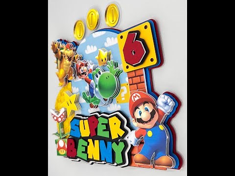 Super Mario Cake topper - Template