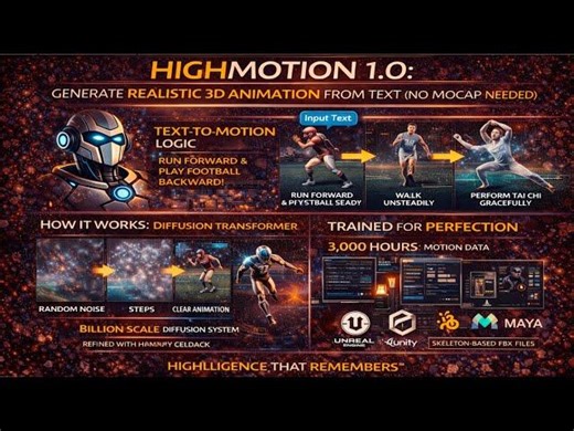 HighMotion 1.0: Generate Realistic 3D Animation from Text (No MoCap Needed) | Revanth Reddy T