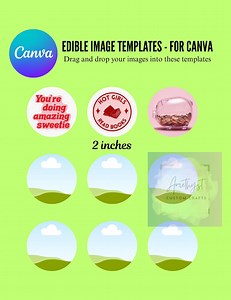 Edible Image Templates - Canva, Easy Drag and Drop - for Canva Only - Etsy