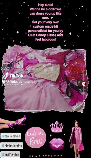 One of a kind Feminization - 60% off for Pride 🌈✨Get your very own custom kit with everything you need to be flirty, femme, girly and glam! We’ll make it just for you 😉💕 Just tell us what you like~ Link in bio, bunnies! XOXO #dollification #GirlyGirl #Bimbocore #Feminization #girlyclothes #fashionista #pink #stylist #makeup #accessories