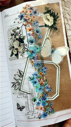 Vintage Floral Layered Journal Layout 🦋🌺| Aesthetic Junk Journal Inspiration #collage