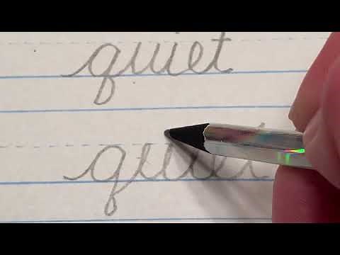 How to write "quiet" in cursive