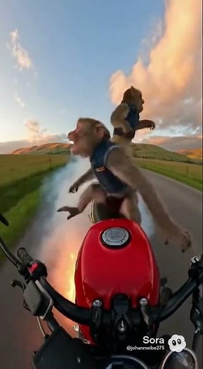 Silly monkeys on the bike… 🤣 #monkey