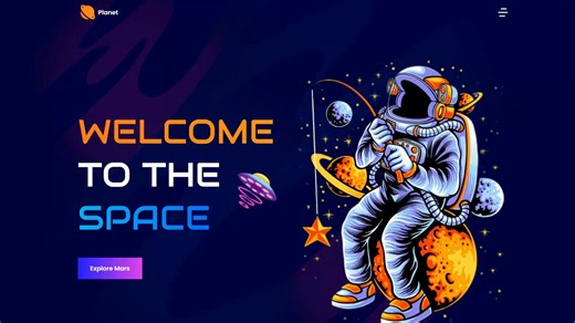 HTML/CSS/JS实现精美的响应式太空网页