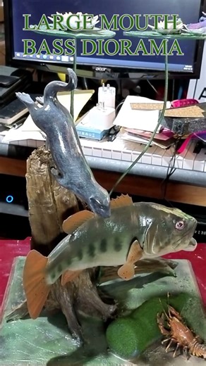 LARGE MOUTH BASS DIORAMA #3dprinting #shortvideo #subscribe #diycrafts #stl #airbrush #viral #fish