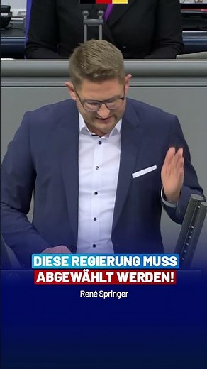 This government must be voted out! René Springer - AfD parliamentary group in the Bundestag
