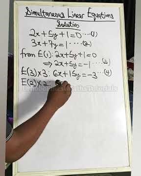 Simultaneous Linear Equations (Elimination Method)