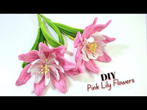 How to Make DIY Pink Lily Pipe Cleaner Flowers