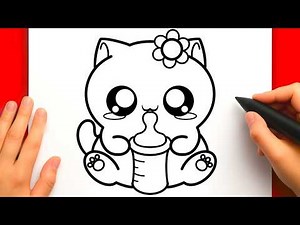 HOW TO DRAW A CAT DRAWING STEP BY STEP FOR BEGINNERS (EASY AND SLOW)