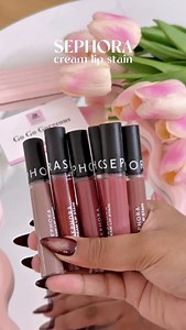 1.2K views · 671 reactions | SEPHORA COLLECTION Cream Lip Stain Liquid lipstick ✨ This product is an ultra-pigmented, transfer-proof liquid lipstick with a matte finish. It is available in a wide range of colors, including neutrals, pinks, and bold reds. #sephora #sephoracollection #sephorahaul #lipstick #lipstain #lipstickswatch | Go Go Gorgeous | Facebook