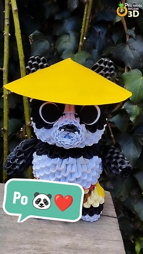 El guerrero dragón Po en origami 3D