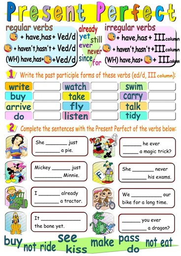 Present perfect worksheet