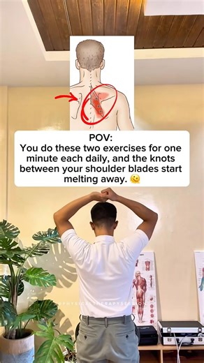 Exercises to fix Rhomboid Pain! #rhomboids #backpain #midbackpain #fypシ