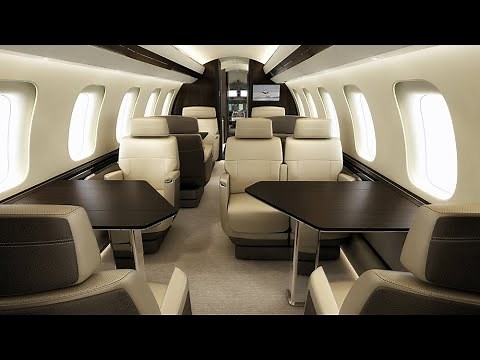 Bombardier Global 7500 Full Cabin Tour in Montreal - Luxury 3-zone interior with high-end finishes