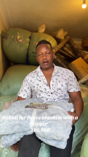 Rabbit Fur Fleece Blankets with Zipper for Comfort