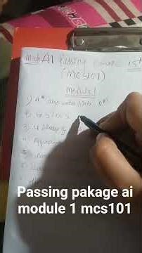 Artificial Intelligence VTU MCS101 Module 1 | One Night Study | Passing Package