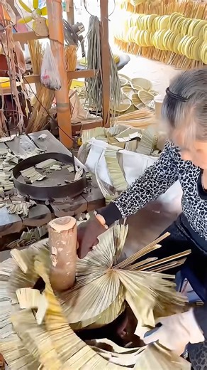 Crafting Traditional Fans from Coconut Palm Leaves #satisfying @MNnhattech