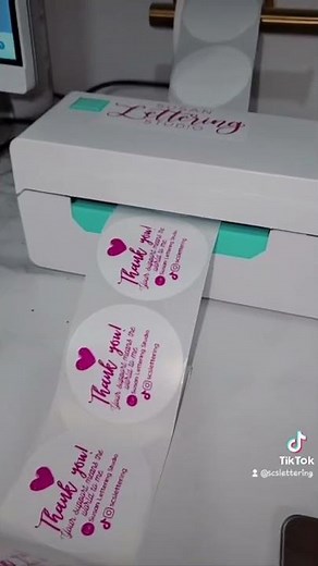 Pink ink thermal stickers #thankyou #thermalprinter #offnova
