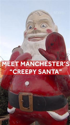 Chronicle on WCVB TV (ABC/Hearst) on Instagram: "He’s tall. He’s weathered. He’s missing a foot. And Manchester, NH wouldn’t have him any other way. Meet Creepy Santa, the 1950s-era holiday icon who’s been part of the Rheaume family Christmas tree business for over 45 years. Though his stare may stop you in your tracks, locals line up every year to take photos — because Christmas doesn’t officially begin until Creepy Santa rises on Elm Street. Want more "Creepy Santa"? More of the story at link 