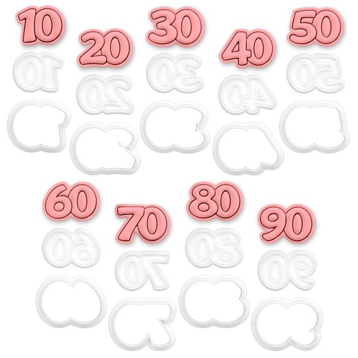 Number Mini Cookie Cutter & Stamp Set – Choose 10 to 90, Birthday Anniversary Milestone Baking - Etsy