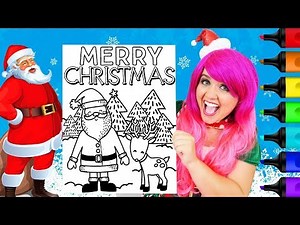 Coloring Santa & Rudolph Christmas Coloring Page Prismacolor Markers | KiMMi THE CLOWN