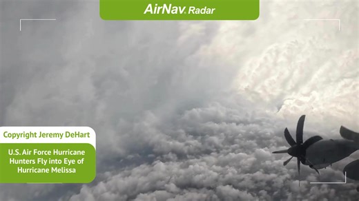 340K views · 3.8K reactions | The U.S. Air Force Reserve’s 53rd Weather Reconnaissance Squadron — the legendary “Hurricane Hunters” — flew straight into the eye of Hurricane Melissa on Monday, gathering critical data for the National Hurricane Center.  Video by Jeremy DeHart  Track it live with our app: https://airnavradar.go.link/2l2m0 | AirNav Radar | Facebook