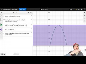 Desmos Demonstration with Shared Graph | Points, Functions and Shading