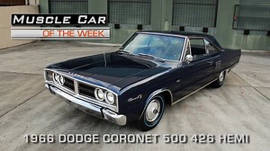 We'd love to road trip this brutal 1966 Dodge Coronet 500, equipped with comfortable bucket seats, a full-length console, and basic instrumentation. We dig the simplicity of the exterior design, featuring minimal trim and distinctive medallions breaking up the quarter panels. But the real fun is the sleeper status of this 1966 Dodge Coronet 500 – with just a tiny 426 badge on the fender, it might be mistaken for a sedate six-cylinder car until the taillights disappear into the distance! #426Hemi