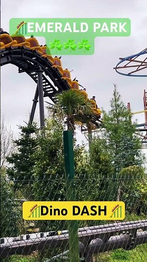 🎢Emerald Park🎢DINO DASH☘️Ireland🇮🇪#rollercoaster #fun #shorts