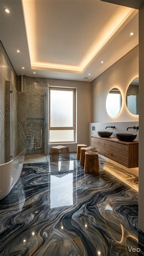 Approx floor making in luxurious washroom #construction #flooring #approxy #engineering #floorworks