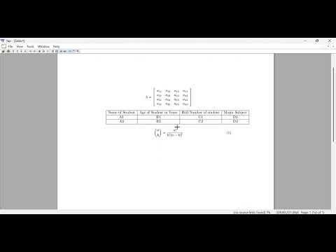 Matrix, Table and equations in Latex